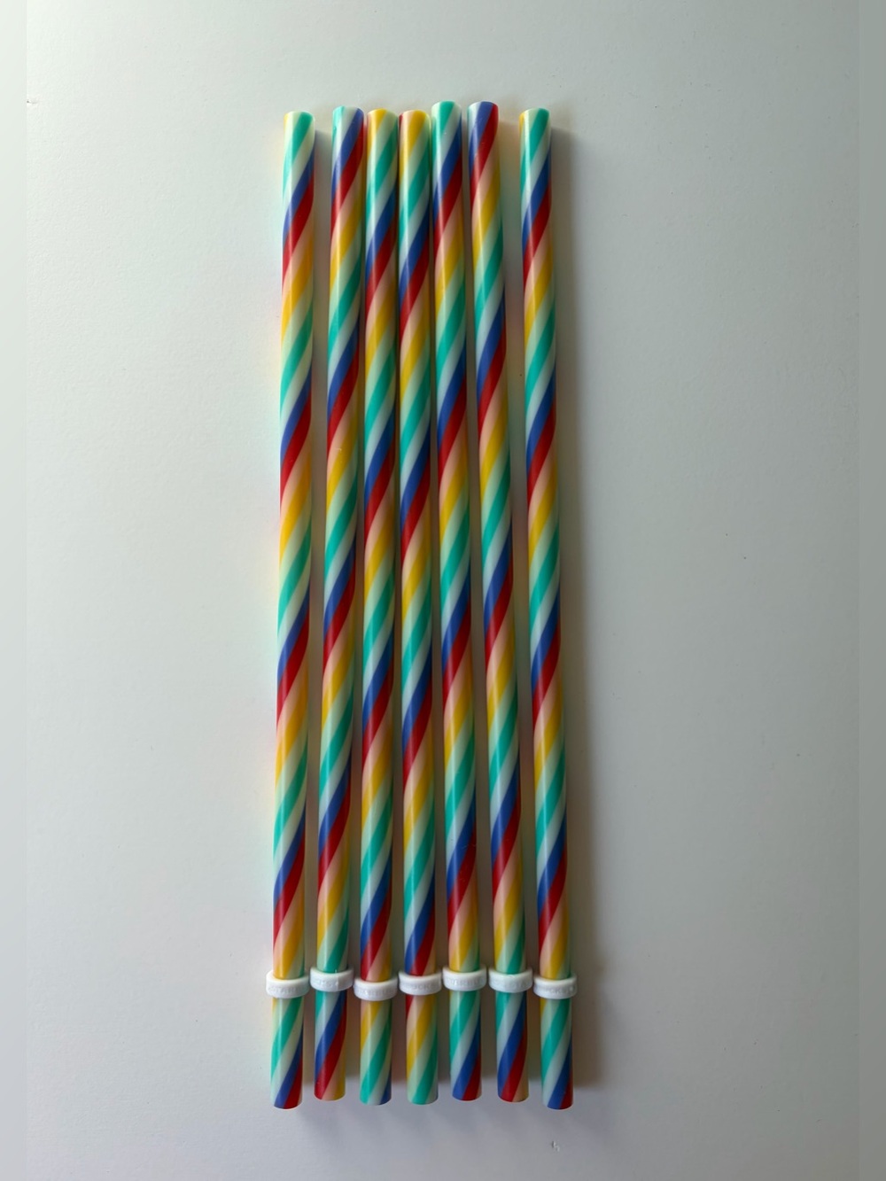 Starbucks Rainbow Swirl Reusable Straws Set of 7